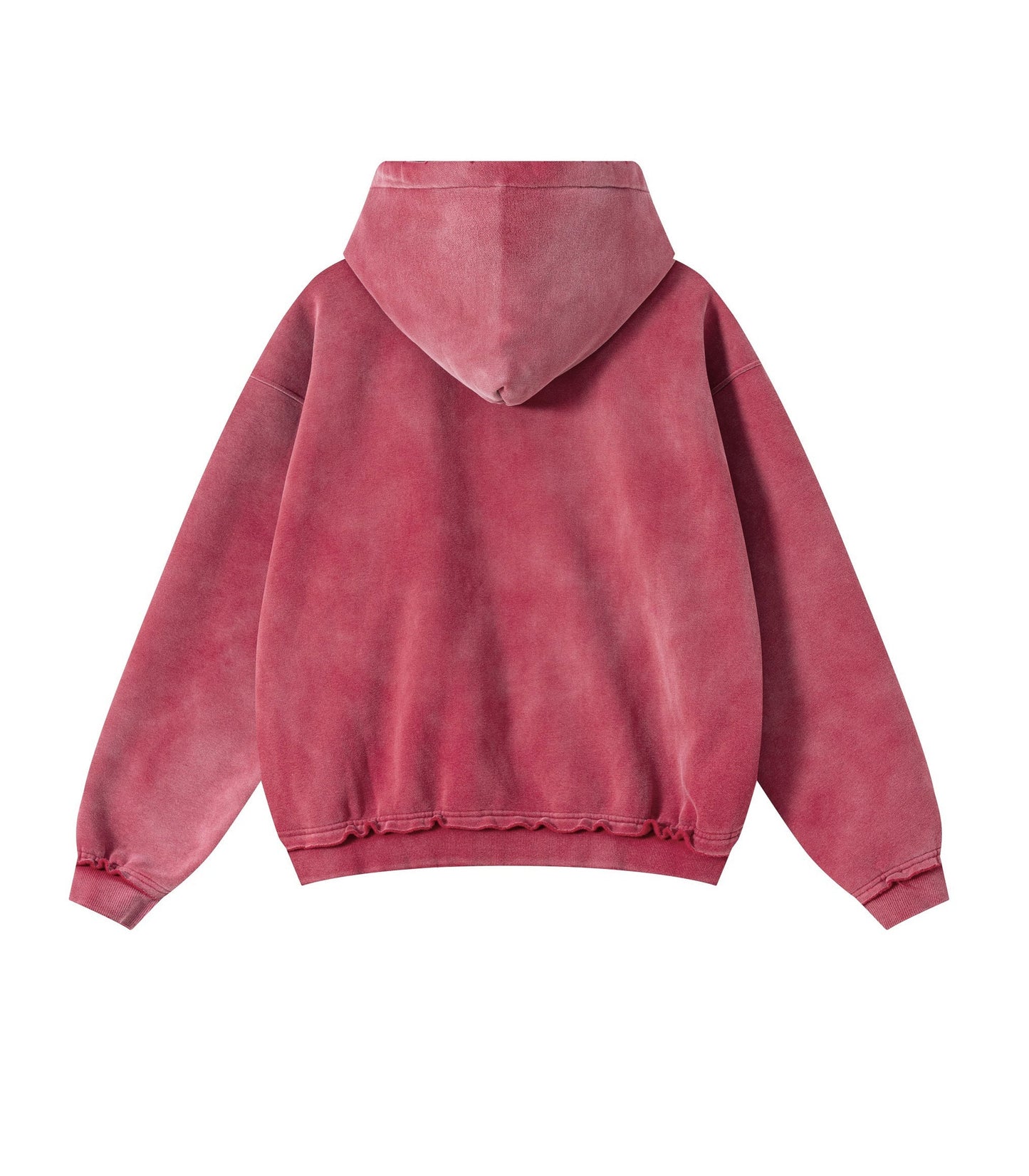 ROSE DISTRESSED ZIP HOODIE