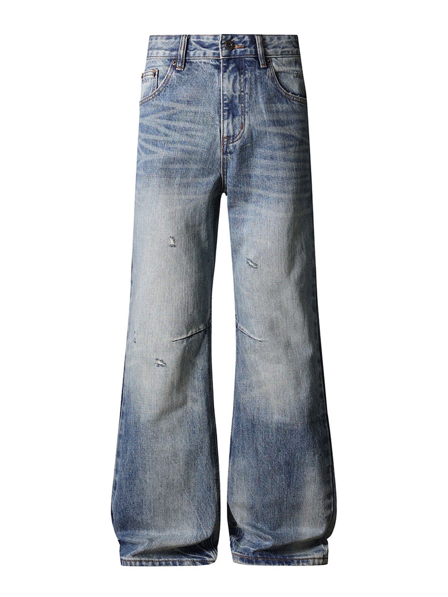 INDIGO DISTRESSED BOOTCUT DENIM