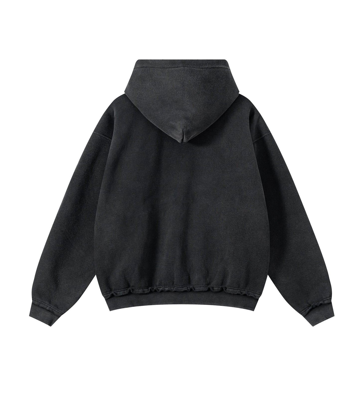NOIR DISTRESSED ZIP HOODIE