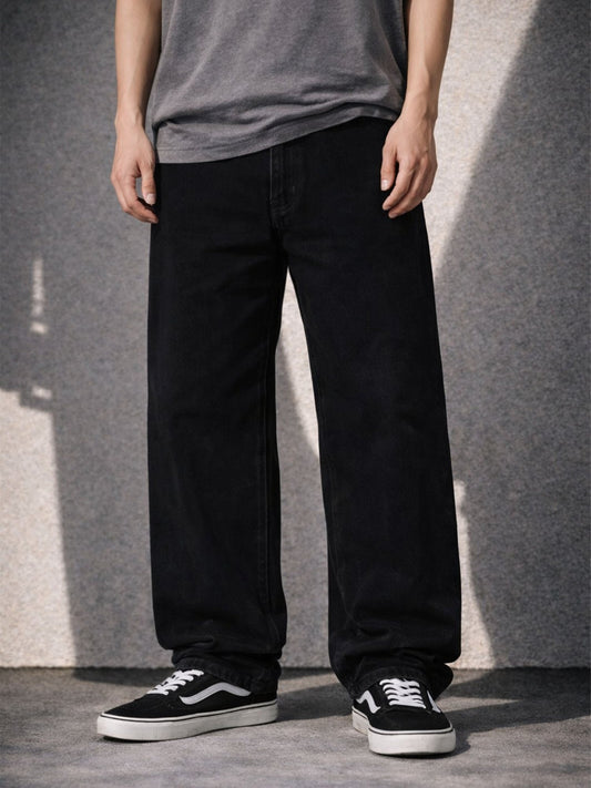 BLACK RELAXED DENIM [STRETCH]