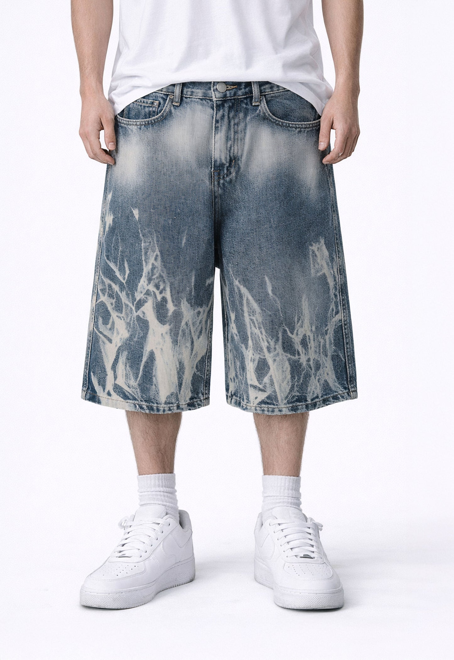 ACID DENIM SHORTS