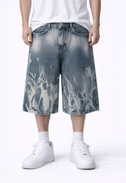 ACID DENIM SHORTS