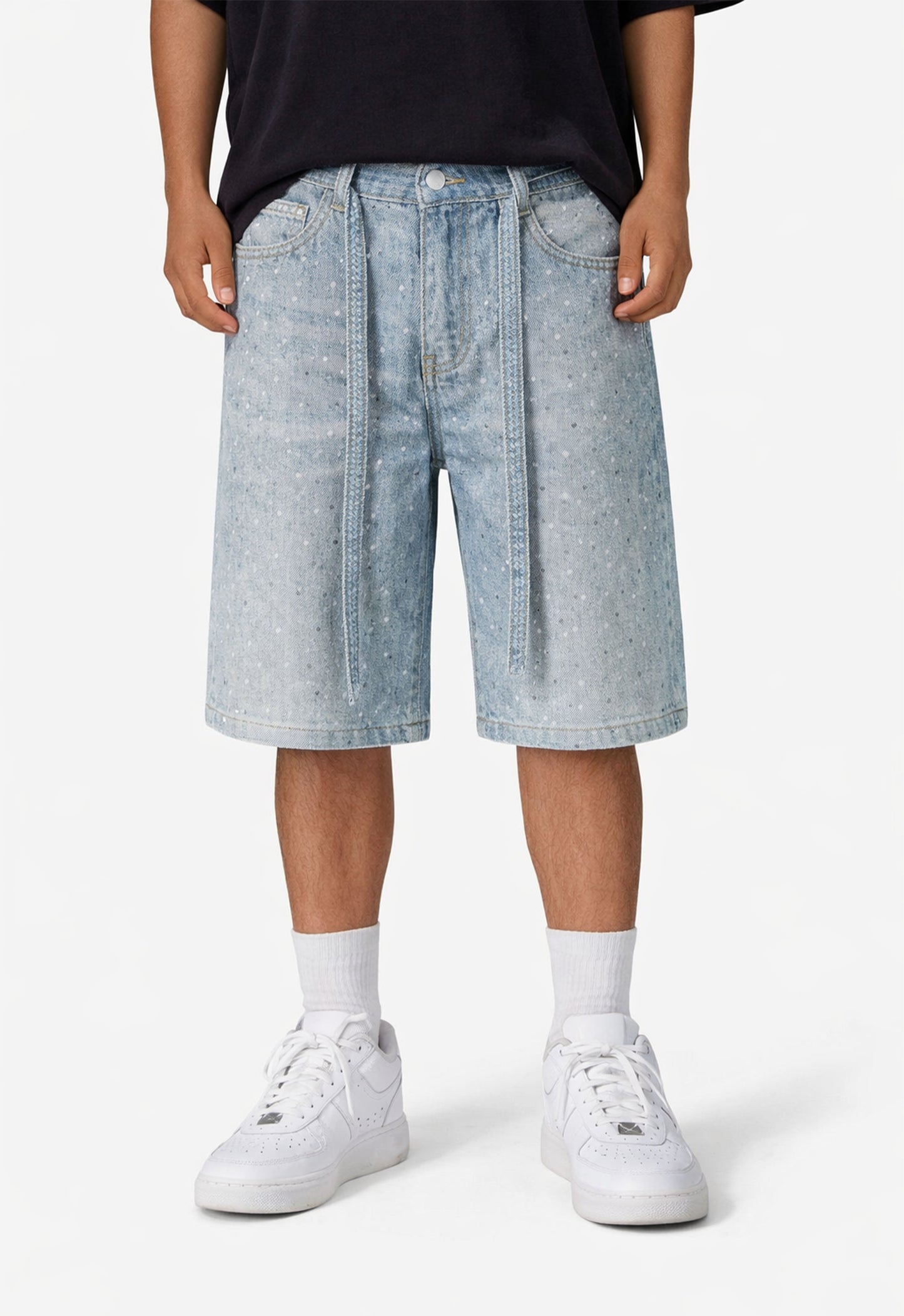 AZUL RHINESTONE SHORTS