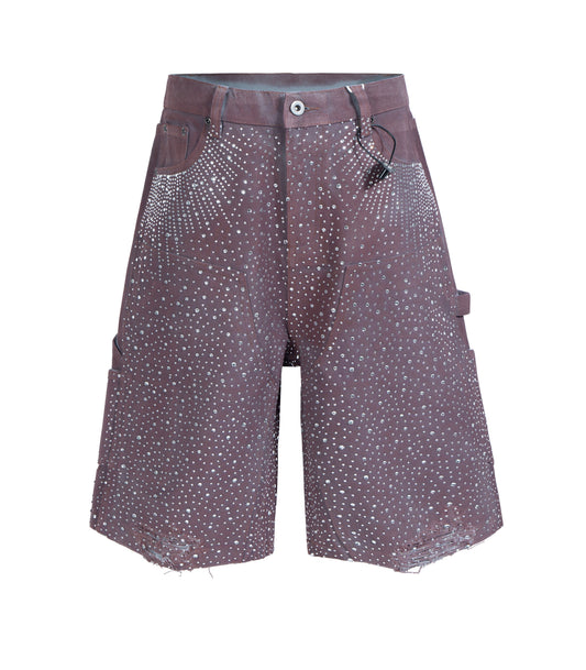 PLUM RHINESTONE SHORTS