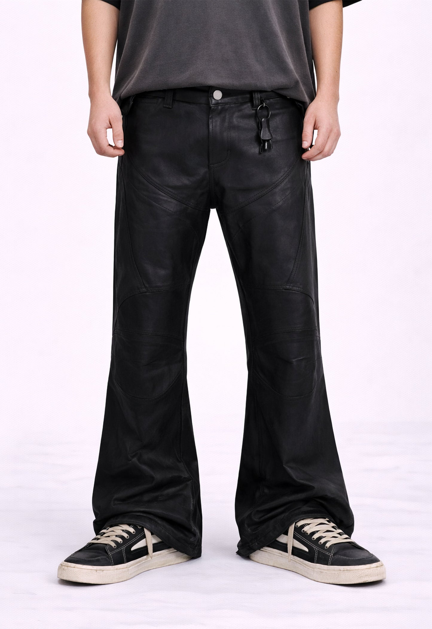 WAXED FLARE BIKER DENIM